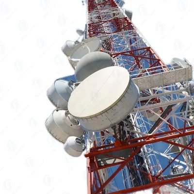 3-leg radio microwave steel lattice wifi telecom long range antenna mast communication 5g cell phone tower