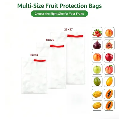 Non Woven Fruit Protection Bag Breathable Waterproof Wire Closure for Mango Grape Tropical Fruit Plantation in Stock