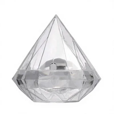 Diamond Shape Clear PS Plastic Gift Box 9cm Eco-Friendly Multifunctional Tool Storage 1-3L Capacity Modern Style for Weddings