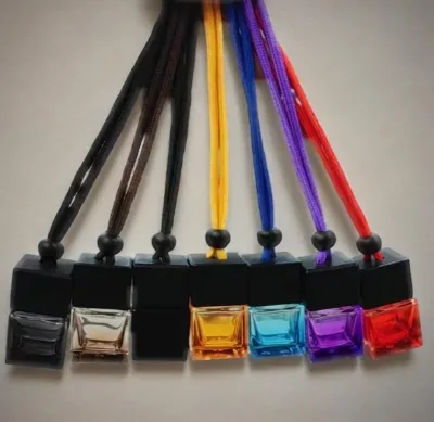 Pendant Colorful Empty Hanging Car Essential Oil Fragrance Diffuser Glass Aroma Bottle