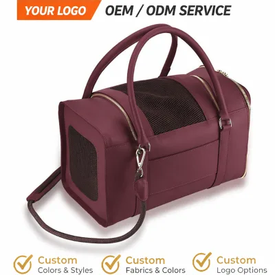 OEM Waterproof Pu Leather Dog Travel Bag Premium Luxury Pet Carrier Sturdy Pet Carriers for Vet Visit City Walking Short Trip