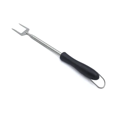 Stainless Steel BBQ Grill Fork with Soft Grip Handle Telescopic BBQ Tools Customizable Size Kitchen Accessories Skewers Type