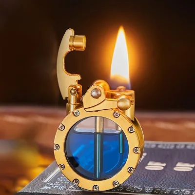 Vintage Antique Lighter Creative Transparent Bottle Design Cool Kerosene Lighter for Birthday Gifts