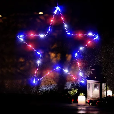 30led Decorations Light 12 Inch Star Window Silhouette Lights with Iron Frame 30 LED Christmas Lights Usb Power