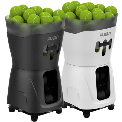 Portable Indoor/Outdoor Tennis Ball Throwing Machine 65 Balls ABS+Steel Training Equipment