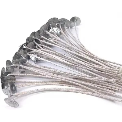 20cm 100pcs/bag ECO Cotton&paper  Wicks for Soy Wax Candle Wicks for Candle Making Thick Candle Wick with Base