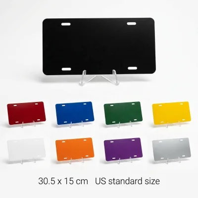 High Quality Glossy Aluminum Customized Car License Plate New Wholesale Black Printing Your Design Pattern Logo