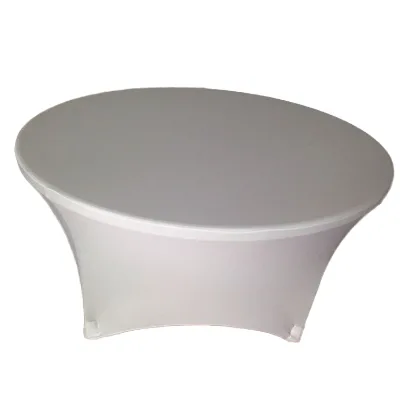 Foshan Wholesale Production 72"round White Spandex Tablecloth