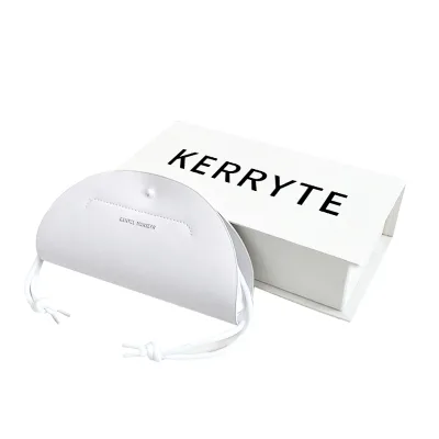 Luxurious White Custom Sunglasses Packaging Rigid Case with Recycled Materials Embossing UV Coating Paper Box and Cloth Bags