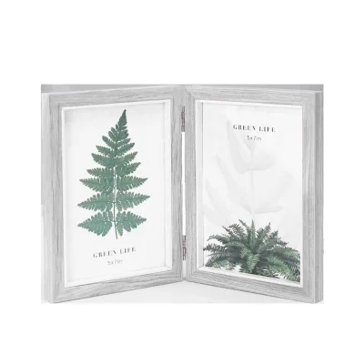 Hot Selling Fashionable 5 X 7 Three-Fold Two-fold Modern Wooden Photo Frame with UV Printing Customized Color Baby Memory Gift
