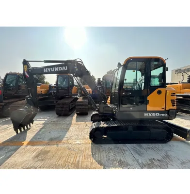 Original Hyundai 6Ton Crawler Digger HX60PRO Hydraulic Cralwer Compact Excavator with 0.25CBM Bucket in Stock