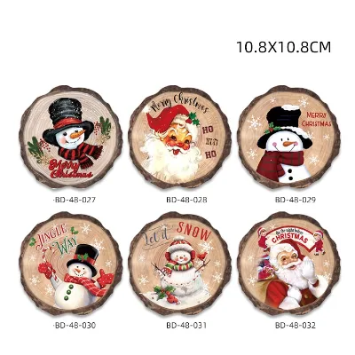 Wholesale Custom Santa Ceramic Coasters for Christmas Cork Sublimation Blank Mats & Pads for Drink Cups