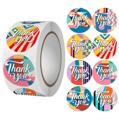Ready to Ship High Quality Custom Print Design Packaging Stickers Quality Printed 'Thank You' Logo Labels