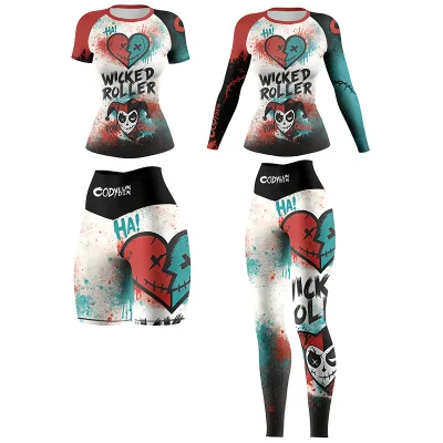 Custom Printed Women Rash Guard Wholesale BJJ Sportswear Spandex/Nylon Adults Digital Sublimation Printing Anti-UV UPF50 Quick