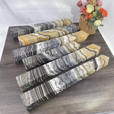 Healing Crystal Calcite Point Natural Reiki Stone Striped Calcite Tower for Meditation