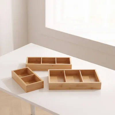 New 6 Compartment 9 Compartment Plant Bamboo Trays Platters Eco-Friendly Family Restaurants Tableware Storage Parties Sushi