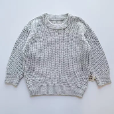 Knit Infant Toddler Sweatshirt Top 100% Cotton Warm Crewneck Long Sleeve Blouse Pullover for Baby Boy and Girl Wholesale