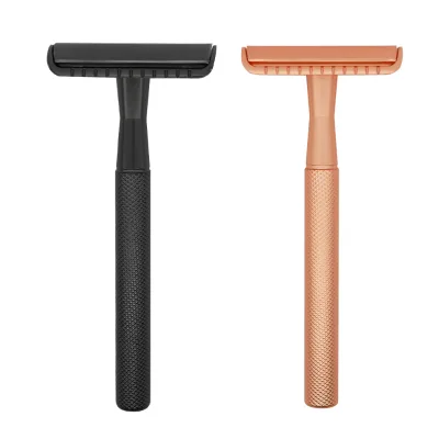 The Custom logo Barber Straight Safety razor Eco-friendly Women Metal razor Reusable Rose Gold Women Body Razors