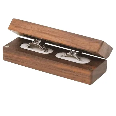 Engraved Vintage Wooden  Box  Rustic Wedding  Storage for Couples Handcrafted Wooden Ring Holder for Bridal Gifts