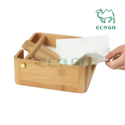 Natural Bamboo Napkin Holder Napkin Dispenser Decorative Wood Napkin Holder for Kitchen Home