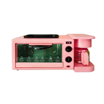 Mini 3-in-1 Electric Countertop Oven Toaster Coffee Frying Pan Multifunctional Breakfast Maker Fast Fried Eggs All-in-One Home