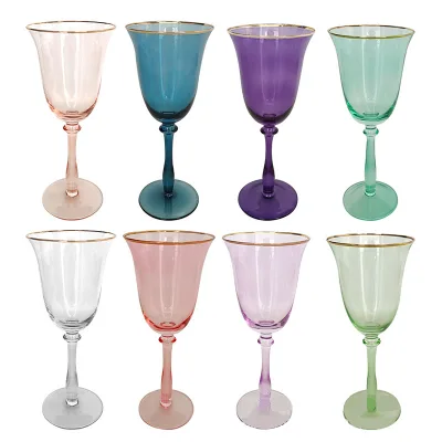 Glass Red Wine Glasses, European High-stemmed Wine Glasses, High-profile French Open-mouthed Champagne Glasses.