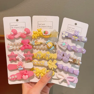Hot Selling Sweet Exquisite Little Bear Hair Clips Fashionable 6pcs/set Princess Hair Accessories
