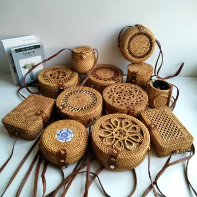 Ethnic Style Handmade Woven Crossbody Bag, Lipstick Pouch, Travel and Outing Small Item Storage Container