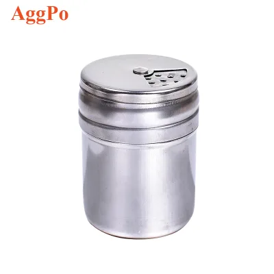 Stainless Steel Seasoning Can Kitchen Seasoning Box Pepper Powder Can for Barbecue