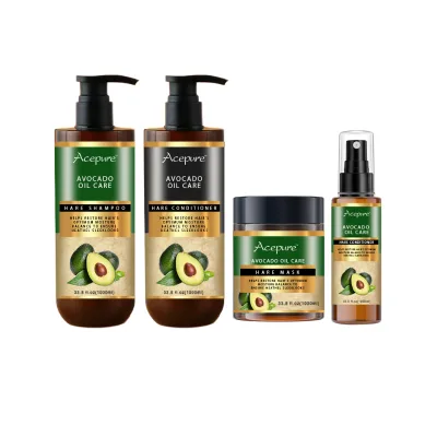Customized Keratin Smoothing Herbal Repair Avocado Collagen Moisturizing Nourishing Hair Shampoo Conditioner Set for Damage Hair