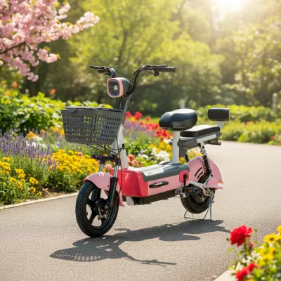 Direct factory 48V lead-acid battery Adult city electric bicycle 3-speed electric scooter LED energy-saving headlights