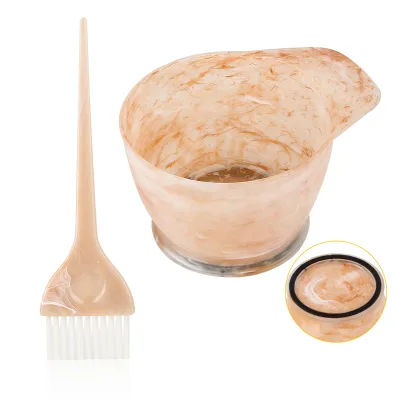 Salon Hair Coloring Two-piece Set with Dyeing Brush Large Capacity Dyeing Bowl PP Non-slip Soft Bristle Dye Tools