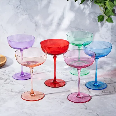 New Design PET Food Grade Martini Glass Custom Logo Party Wedding Plastic Wine Cup