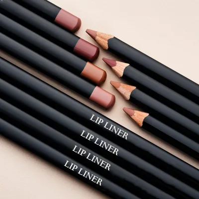 New Oblate Design Black Long Lasting Waterproof Matte Lipliner Pencil Custom Smooth High Pigment Cruelty Free Creamy Lip Liner