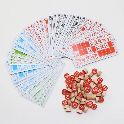 Wood & Paper Russian Lotto Game Bingo Cards Educational Set 90pcs EN71 Certified Unisex