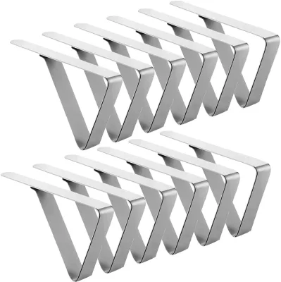 For Tent Wedding Party Picnic 430 Stainless Steel Tablecloth Clips Heavy Duty Silver Rust Resistant Tablecloth Holder