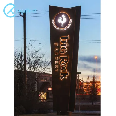 Factory Wholesale Custom Illuminated Logo Wayfinding Signs Directional Pylon Signage for Street Sign