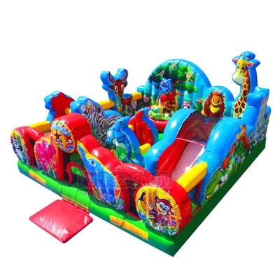 Kids Inflatable Fun City Jumping Bouncer House with Slide