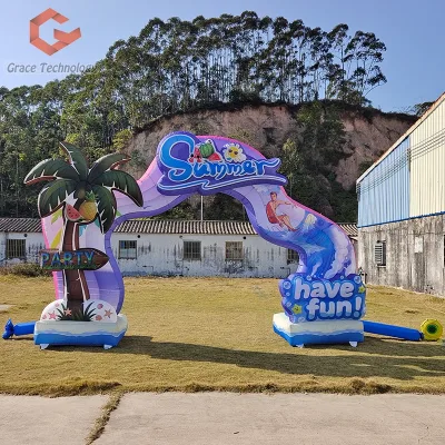 Fantastic Customized Design Sea Wave Shape Inflatable Arch Ocean Theme Entrance Inflatable Archway for Sea Lake Beach Activities