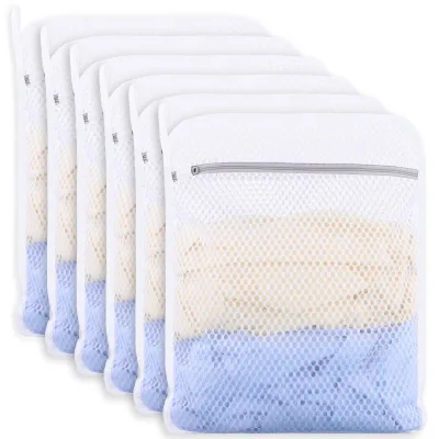 Large Capacity Laundry Bag for Clothes 16x20 Inches Honeycomb Wash Bag with Black Zipper Mesh Wash Laundry Bag Custom Logo