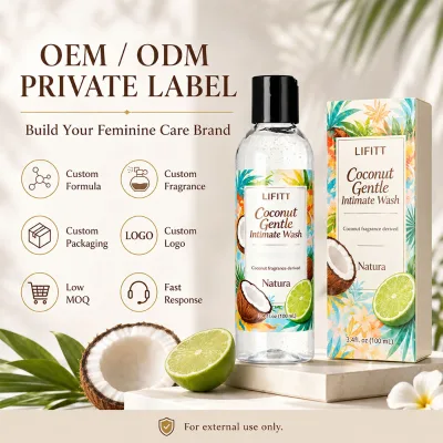 OEM Natural Coconut Extract Intimate Wash Gentle pH Balanced Feminine Hygiene Cleanser with Active Nourishing Melting Beads