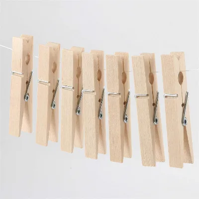 Custom Natural Wooden Clothespins Laundry Clothes Pins Wooden Clothes Pegs for Clothes and Photo Hanging