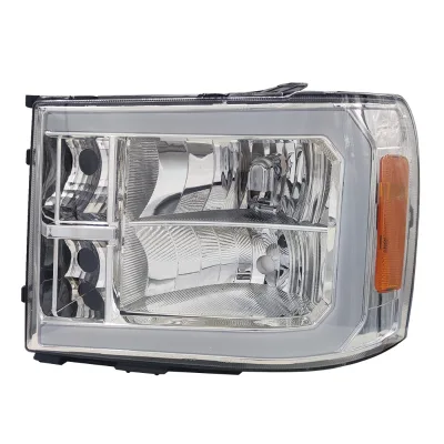 Autolamp Autolight Drl Headlights for GMC SIERRA W/LED DRL 2007 2008 2009 2010 2012 2013 Chrome Housing Headlamp USA TYPE