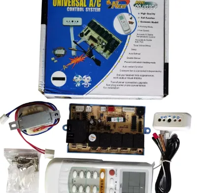 QD-U03C+ Universal Air Conditioner Control System Kit with Remote Full Function AC Motherboard Replacement for Split AC Units