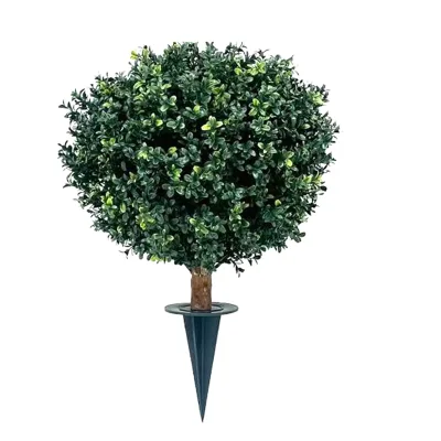 27 Inch Green Boxwood Artificial Plant Outdoor Bonsai Grass  Topiary Ball Trees