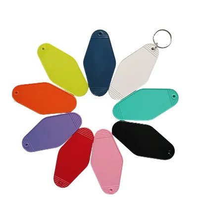 Blank Promotional Acrylic ABS Motel Keychain Hotel Keychain Colorful Motel Keychain Tag