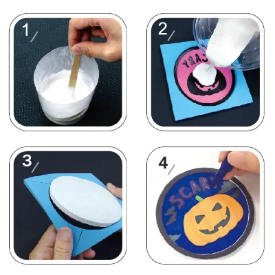 DIY Concrete Halloween Ornament Kit Paint Cement Figurine Holiday Table Decor Halloween Gift