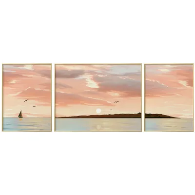 2026 Customized Furniture Sunrise Sofa Background Decoration Seascape Style Painting