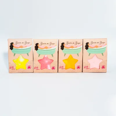 Bath Bubble Gift Set Organic Aromatherapy Essential Oil Bomb Bath Ball Print Star Body Care Bath Ball