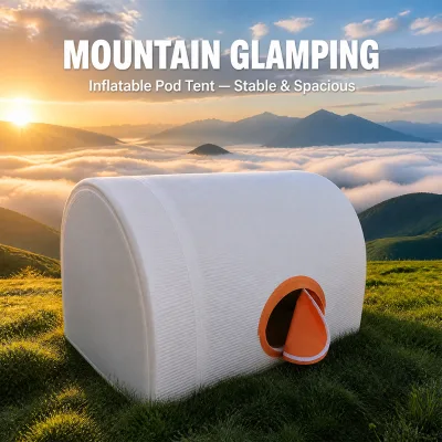 Ripstop Fabric Inflatable Glamping Tent Air Tight Inflatable Camping Pod House for Resort Outdoor Glamping Hotel Business Custom